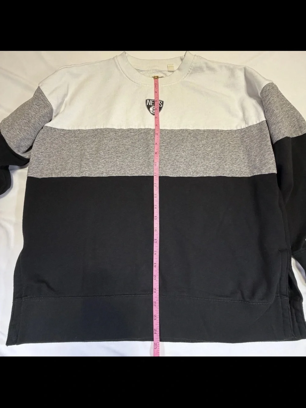 Unisex Colorblock Crewneck Sweatshirt - White/Gray/Black